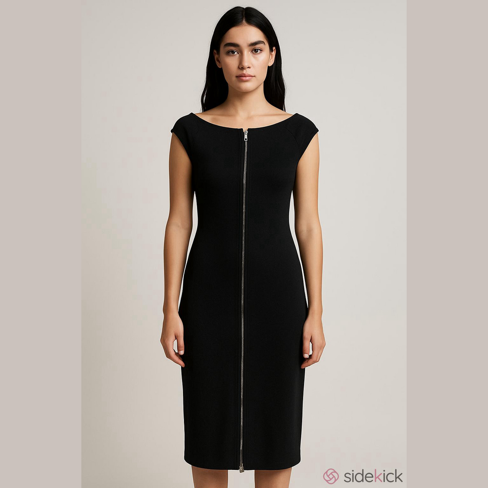 NWT Fashion Q Elegant Black Women's Dress, Size L​ - Picture 4 of 11